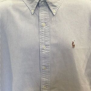 Polo by Ralph Lauren Men’s Blue Pinstripe Button-Down Shirt